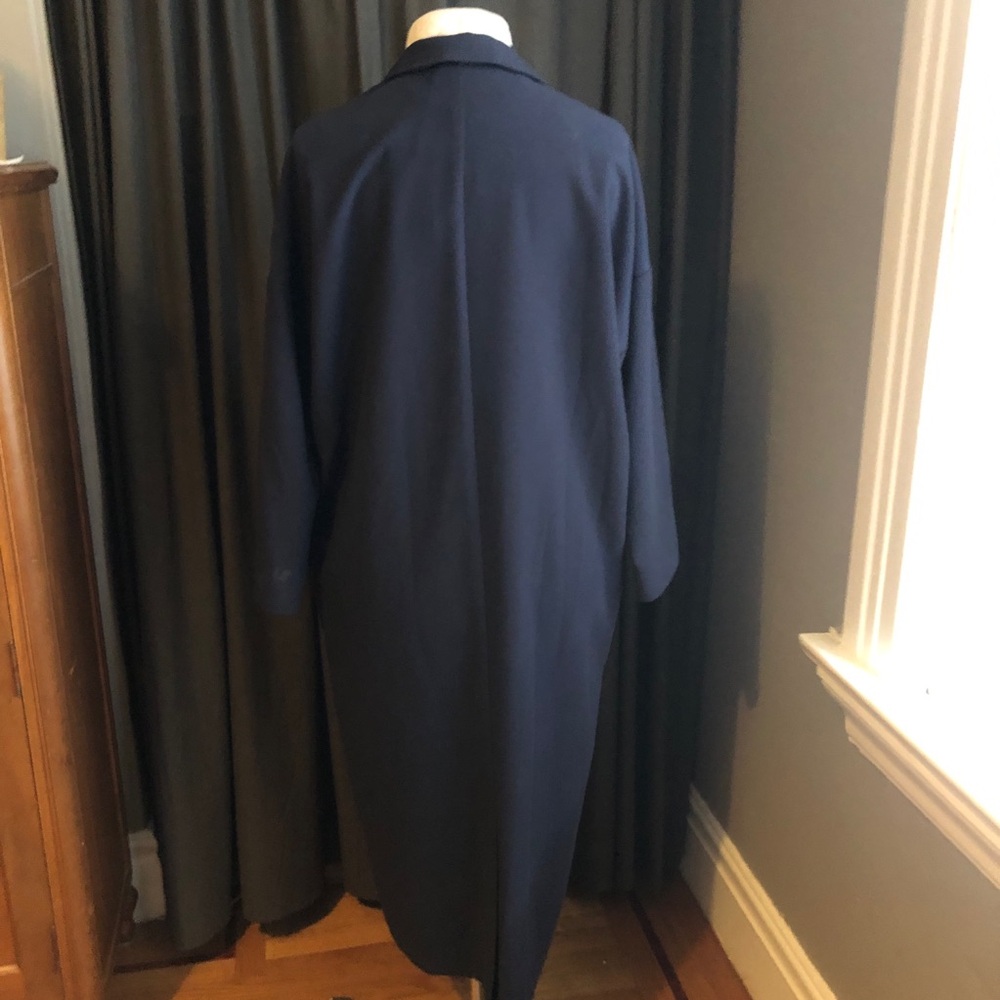 ASOS Dark Navy Long Trench Coat - Picture 5 of 10